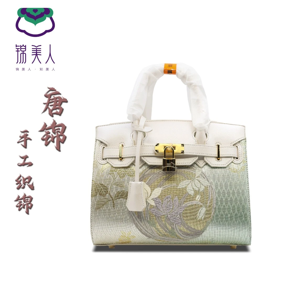 锦美人唐锦非遗手作中铂金珍珠白