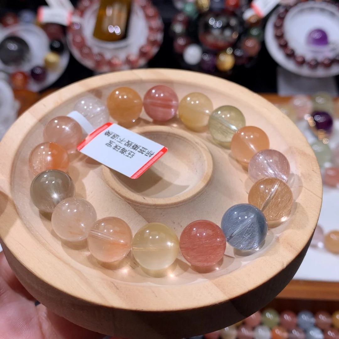 手链未镶嵌水晶彩兔毛12mm