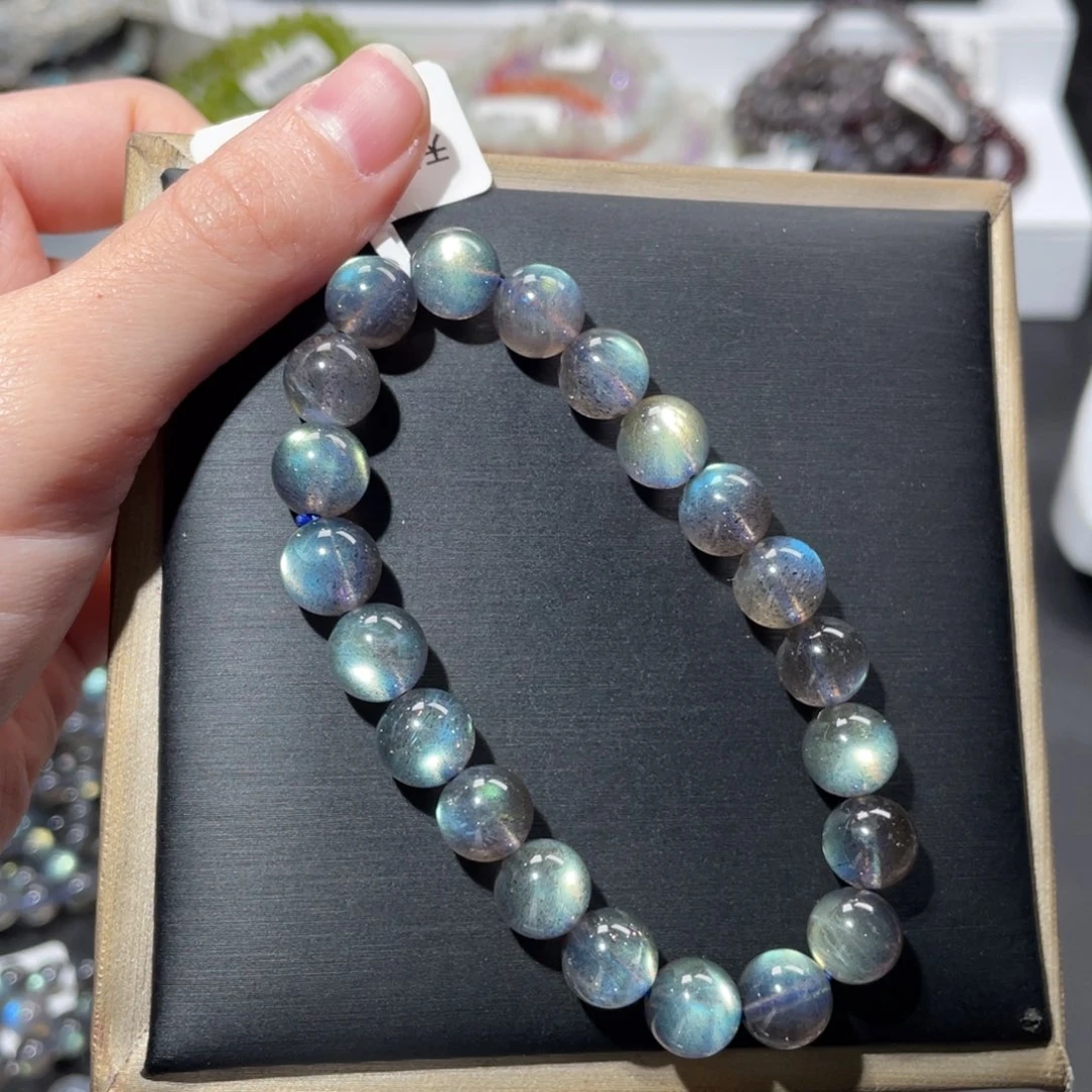 手链未镶嵌长石马岛蓝绿光黑月光9mm