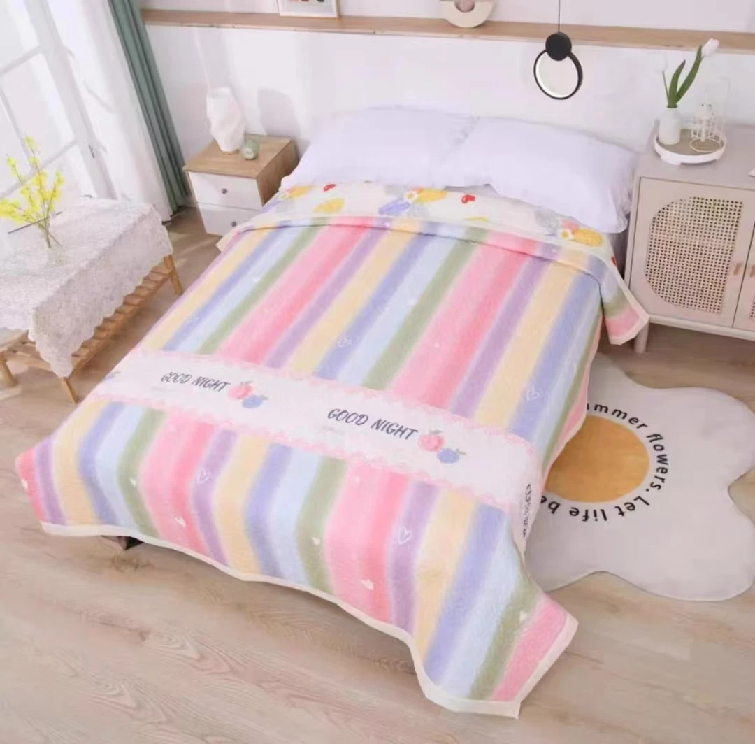 【微瑕】彩虹-水洗棉绗缝双人床盖2*2.3m