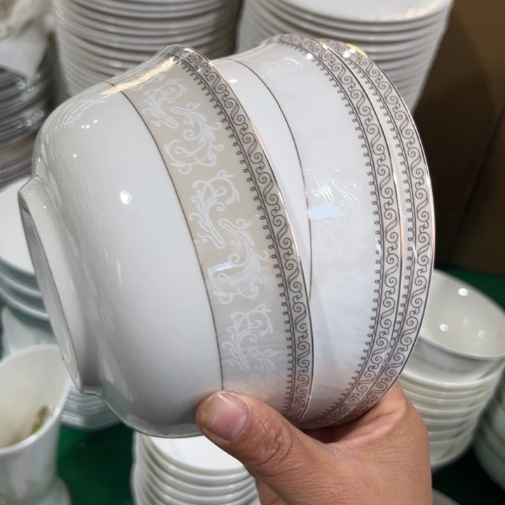 瓷片小资六寸面碗四个微瑕