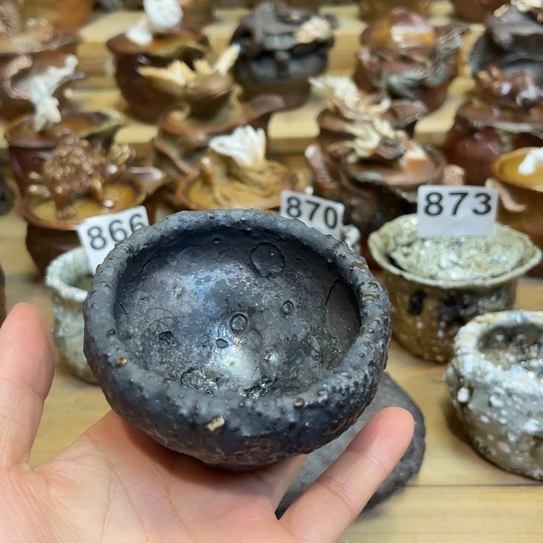 杯柴烧粗陶手捏杯微瑕