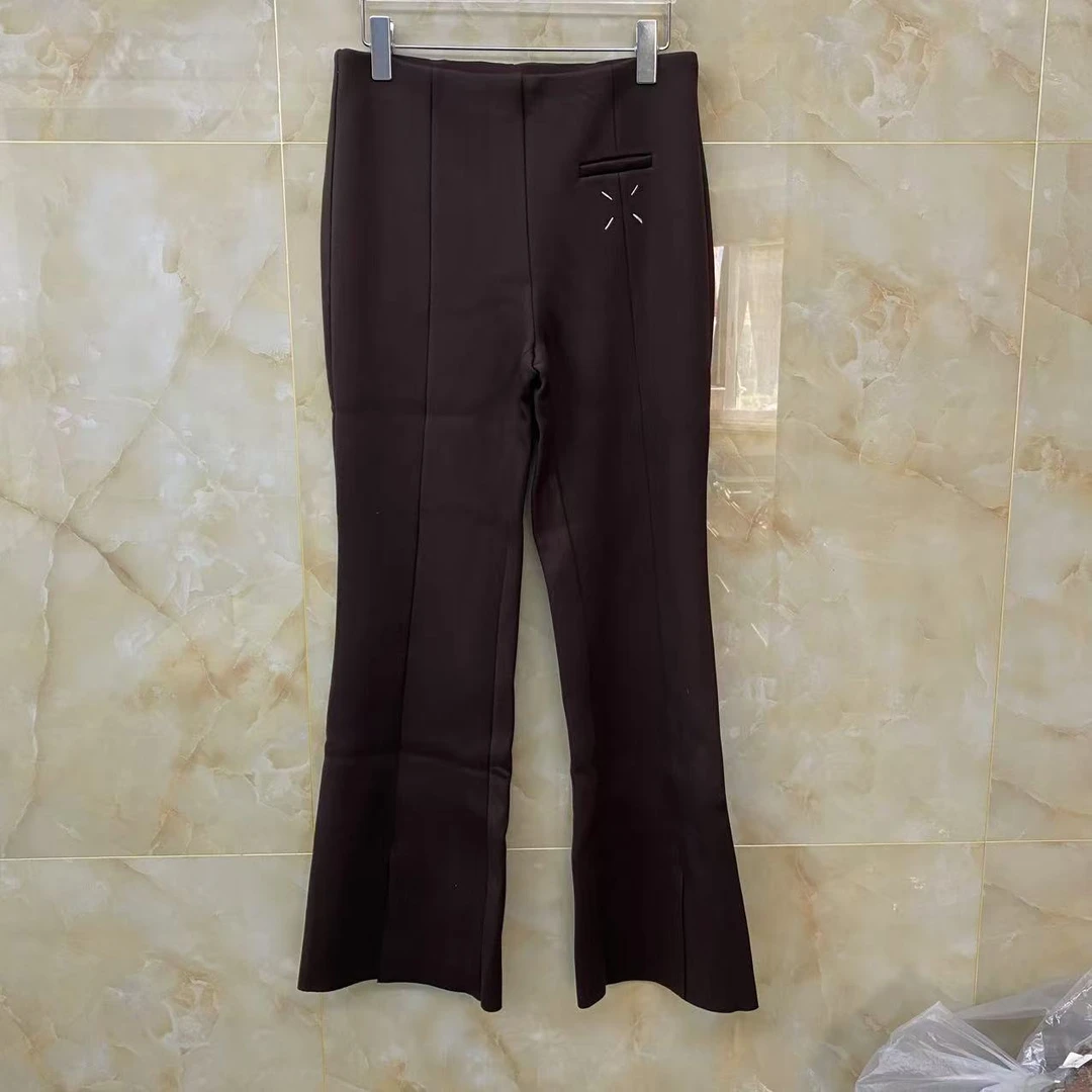 267522冬季新品刺绣设计松紧腰微喇裤显瘦