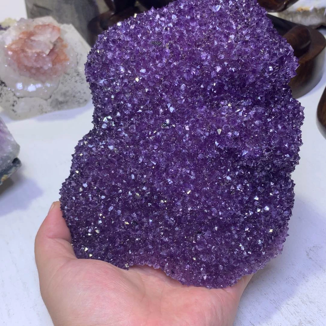 紫晶摆件未镶嵌紫晶花