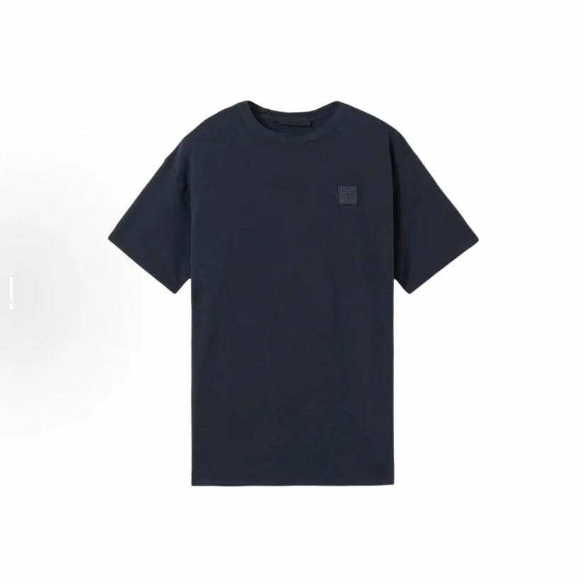 STONE ISLAND/石头岛 海军蓝色竹节棉T恤 2521112