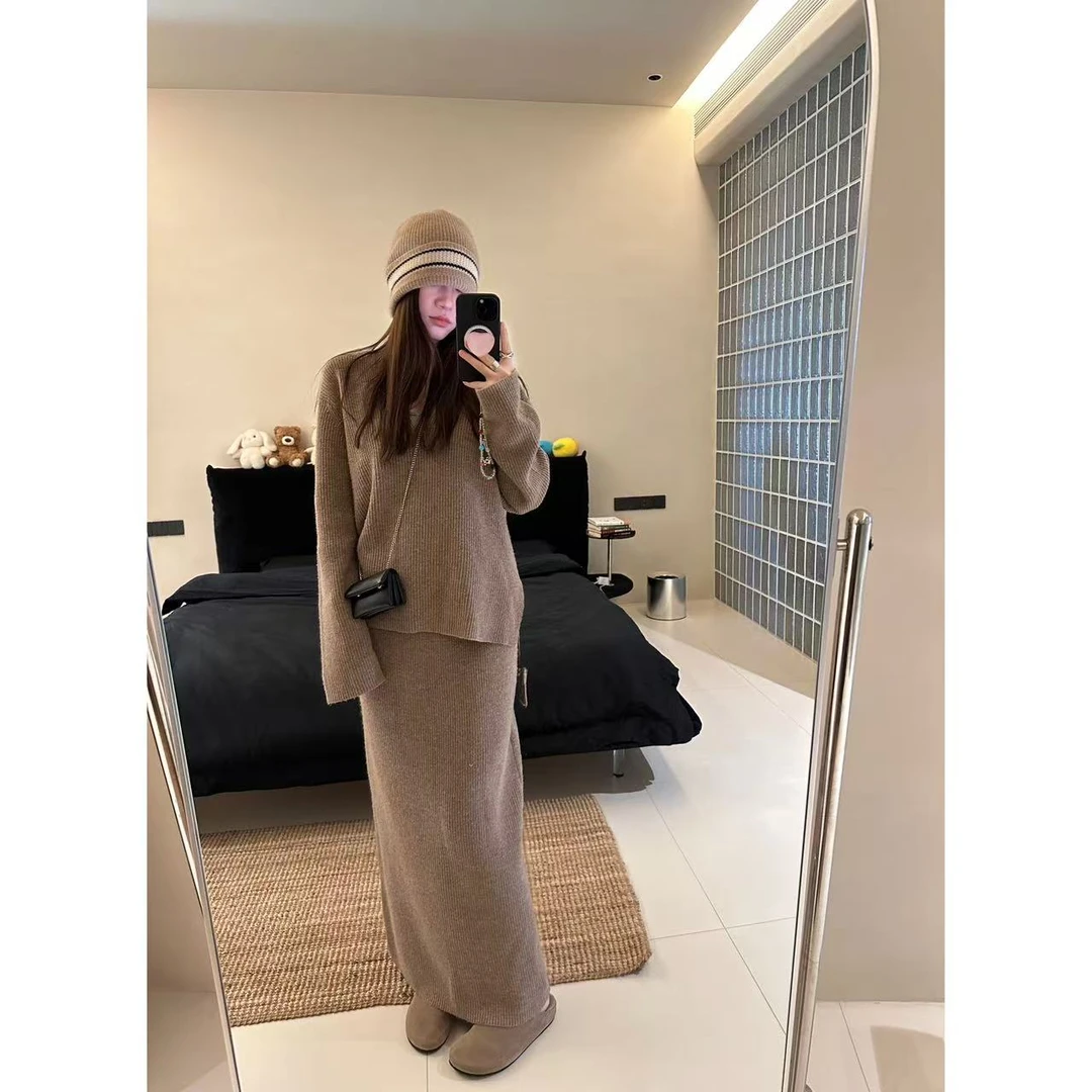 LA 慵懒风 极简  针织半身裙26675