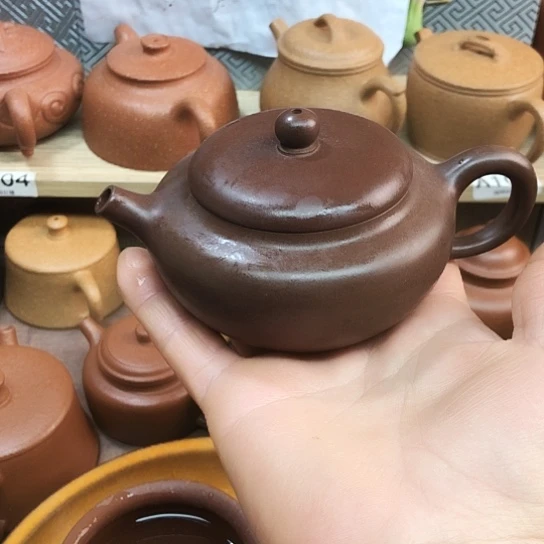 紫砂茶壶紫泥柿园180豪升左右