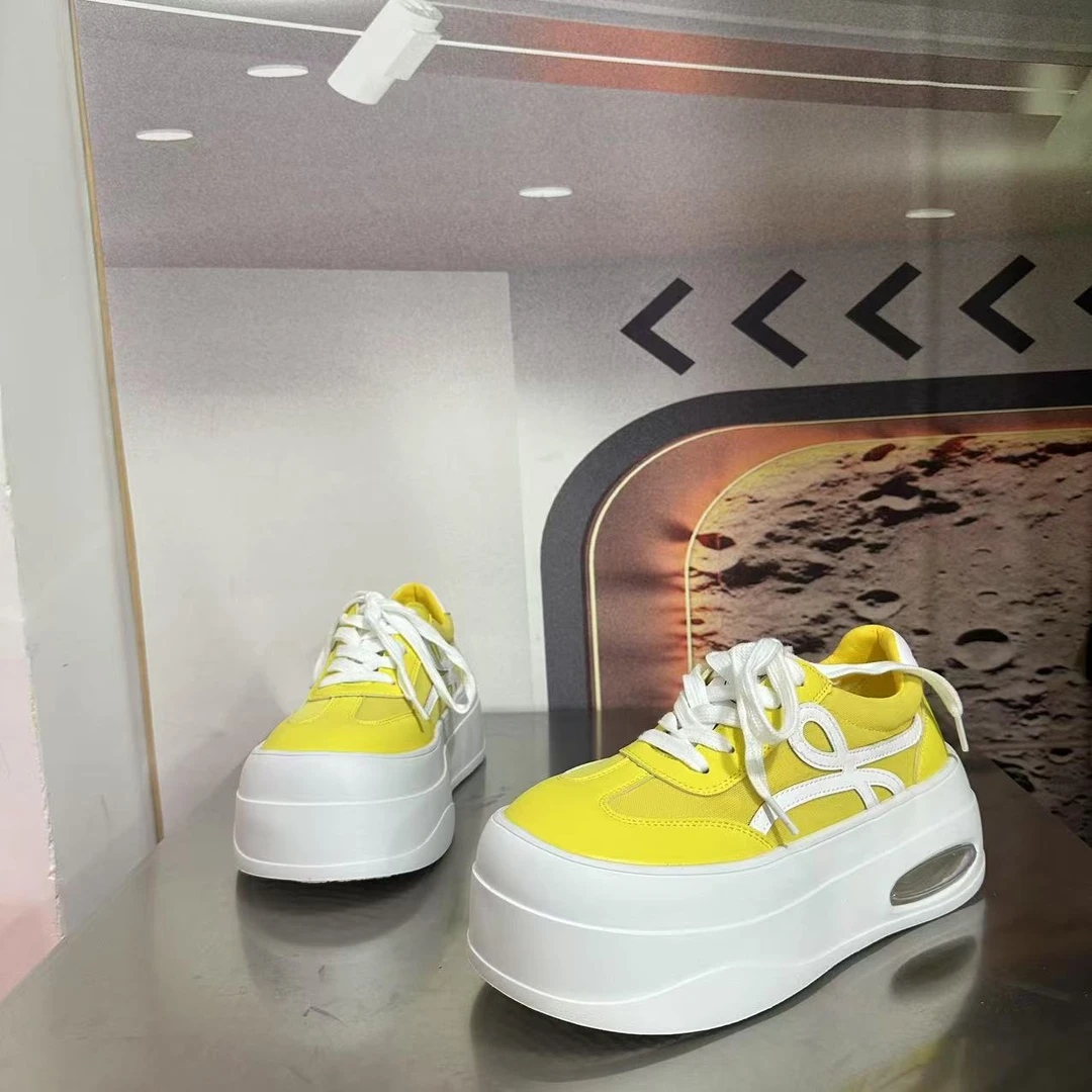 330-6春夏新款2025圆头系带韩版简约休闲板鞋潮流百搭ins