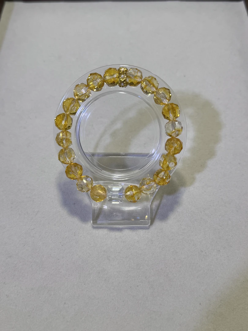 黄托帕9mm天然水晶玛瑙玉石手串手工多样性发水晶散珠
