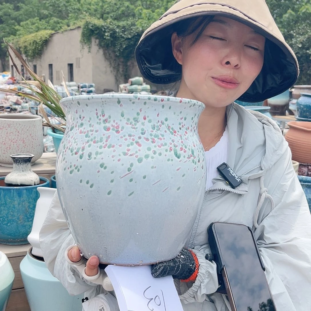 紫砂花盆王嫂花盆直播0604-五大花 高23口21