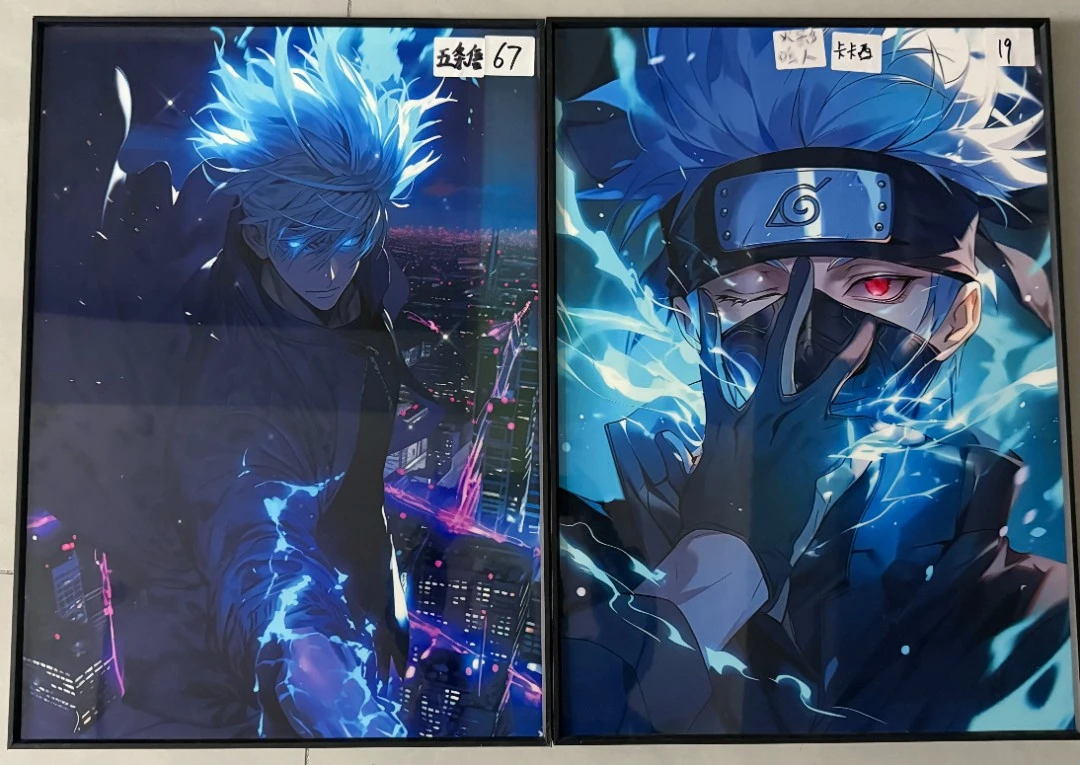 1967.卡卡西五条悟组合  动漫装饰画客厅卧室电竞房 30x40*2