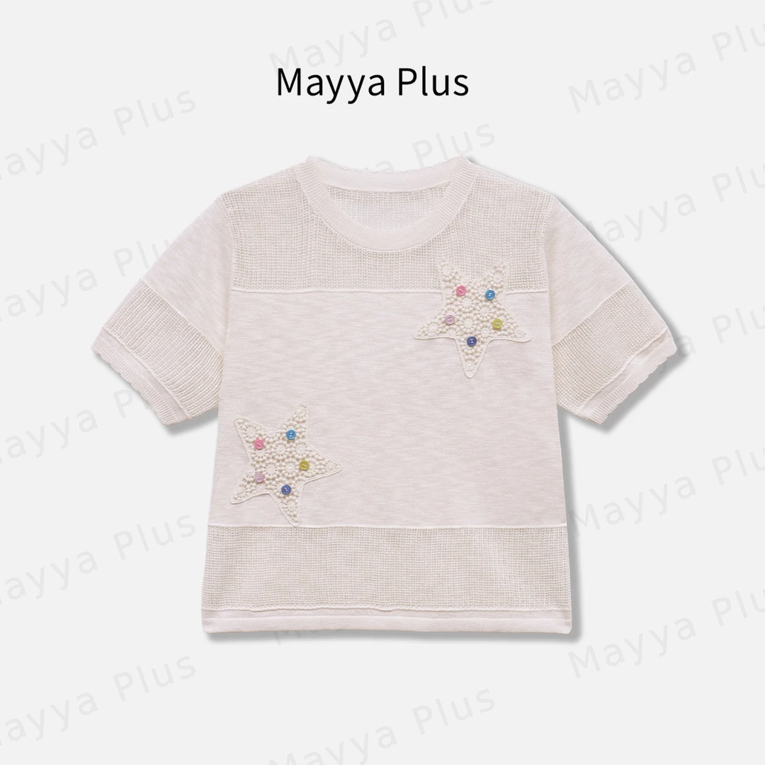 【星动】Mayya Plus麦芽定制轻奢气质欧若风针织上衣32528005