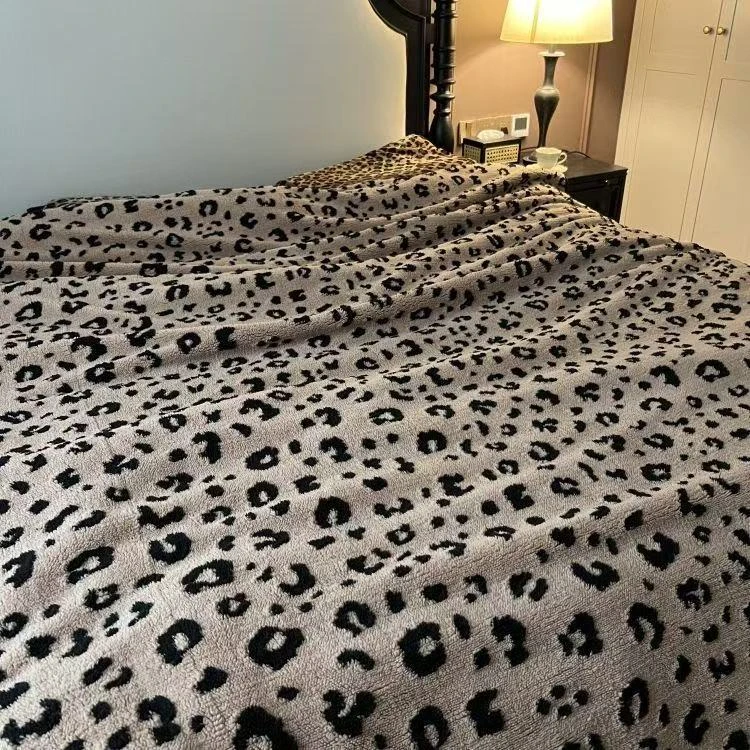 【豹纹毛绒】【双层速热毯】【带运费险】直播间看实物编号拍