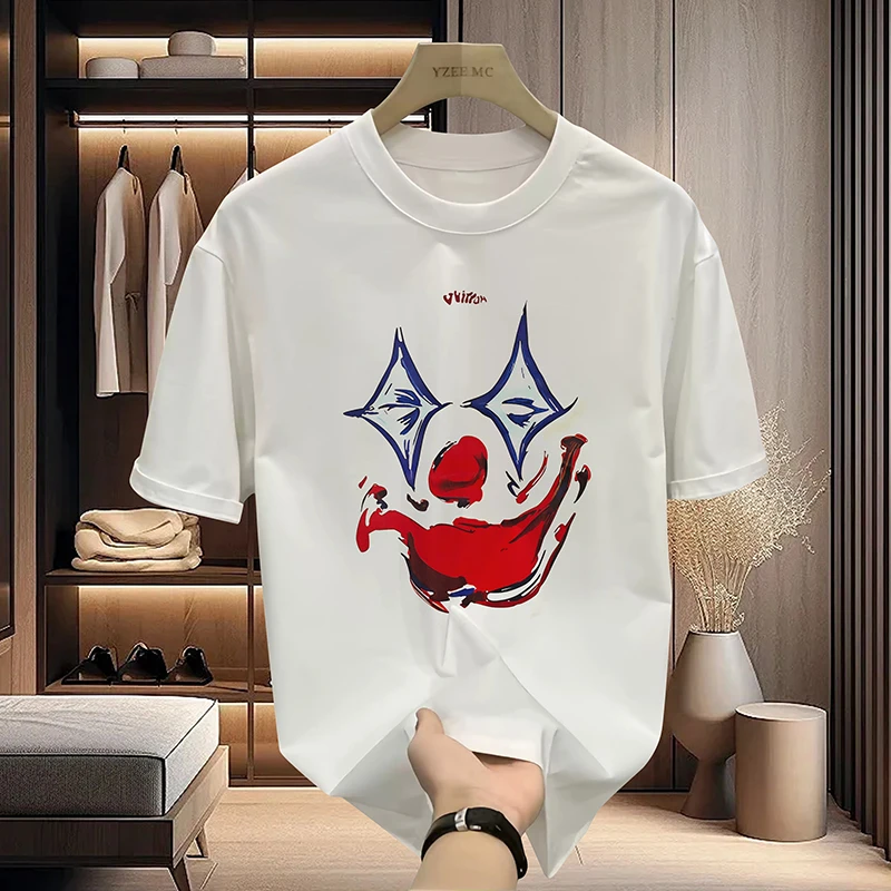 【轻奢男装-恶魔小丑】T2044夏季新款设计感宽松潮流时尚百搭T恤