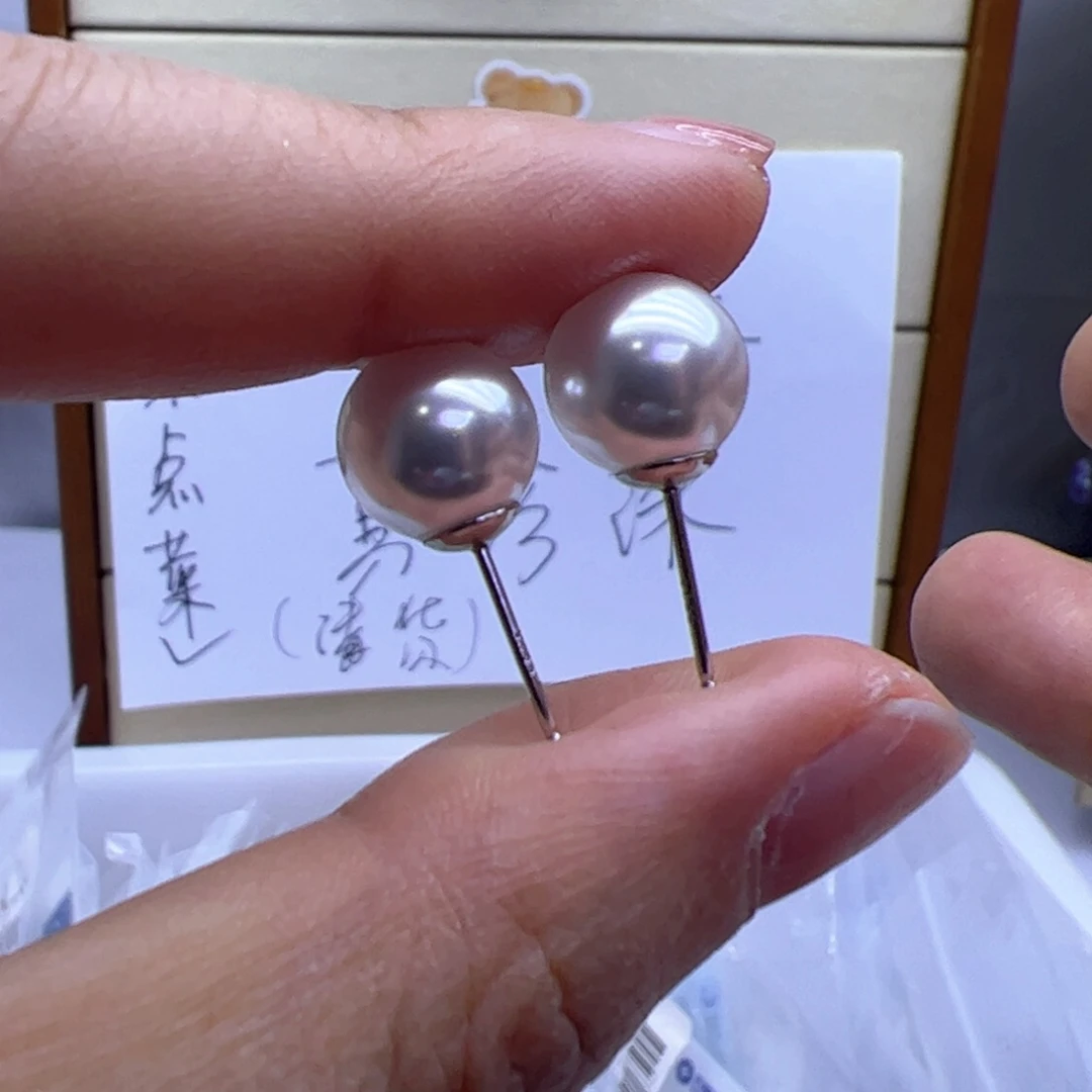 淡水珍珠耳饰银S925镶嵌