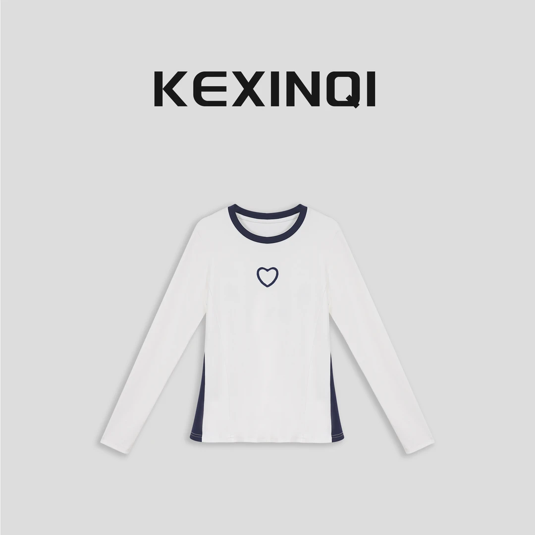 KEXIN 爱心上衣 2025新款百搭休闲春夏长袖款上衣-2412TXZKX21566