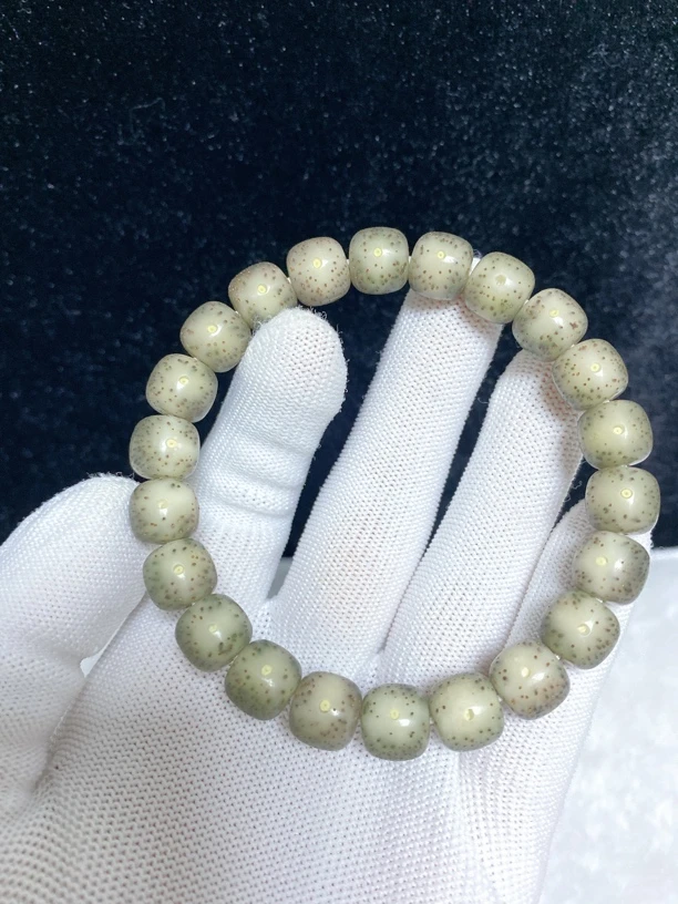 海南料原生态石玉料10.5×9.5糯冰正月月朗星稀老邢桶珠星月菩提