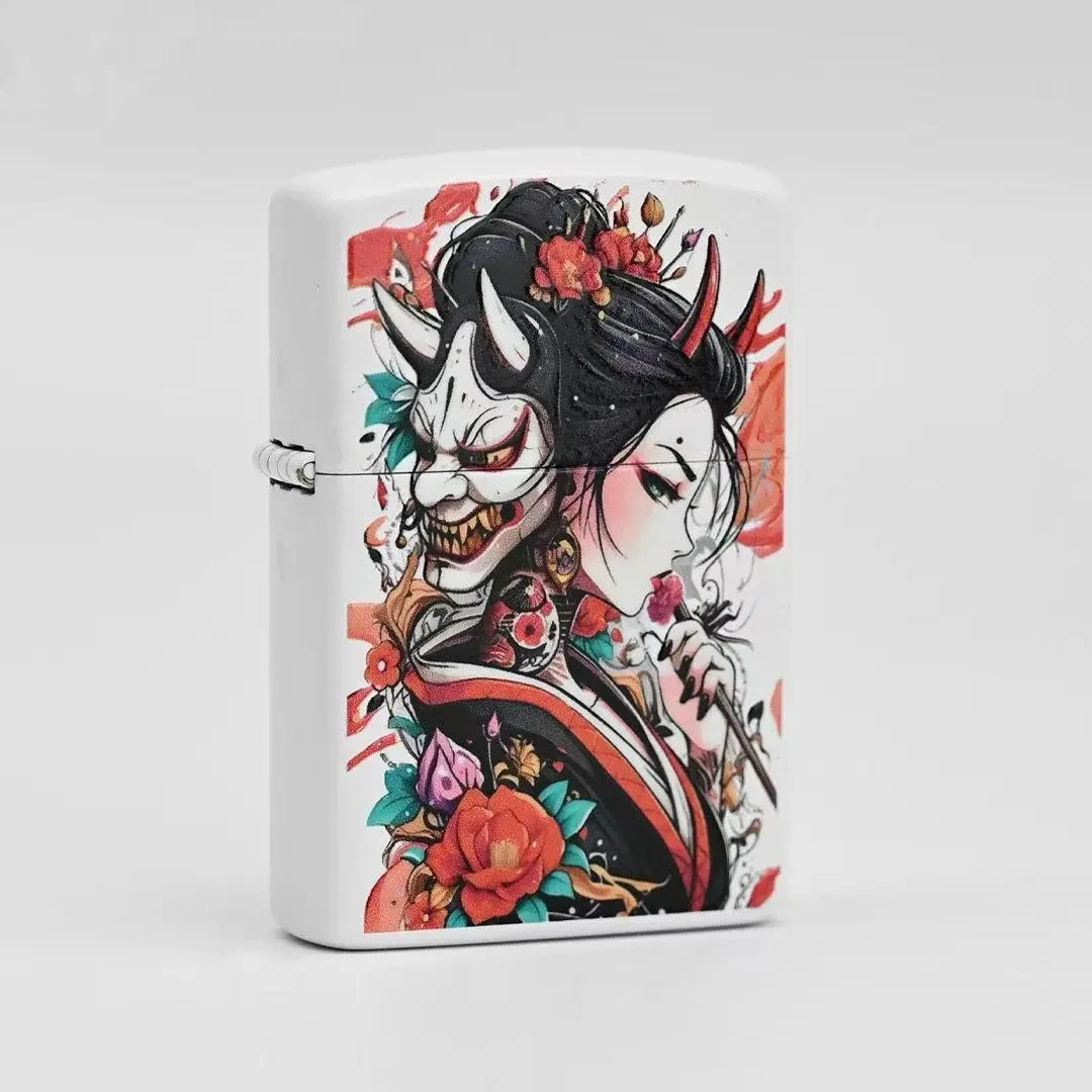 【般若艺伎】煤油打火机创意个性时尚化高端金属颜值创意打火机翻盖