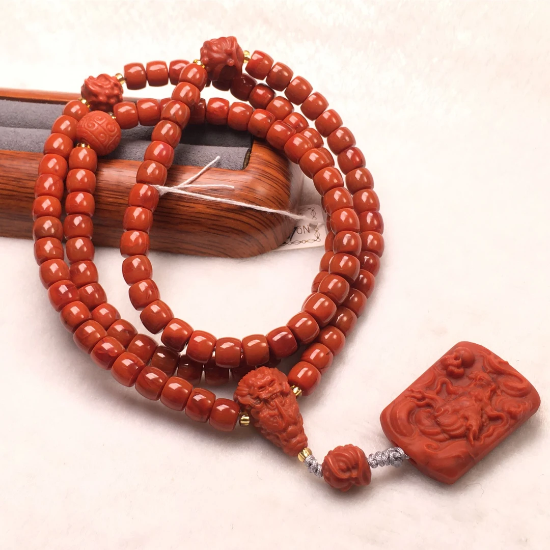 天然川料瓦西南红玛瑙卡6MM直切DIY手链项链多圈 JX016