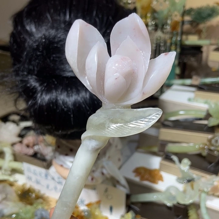 蛇纹石玉未镶嵌发饰