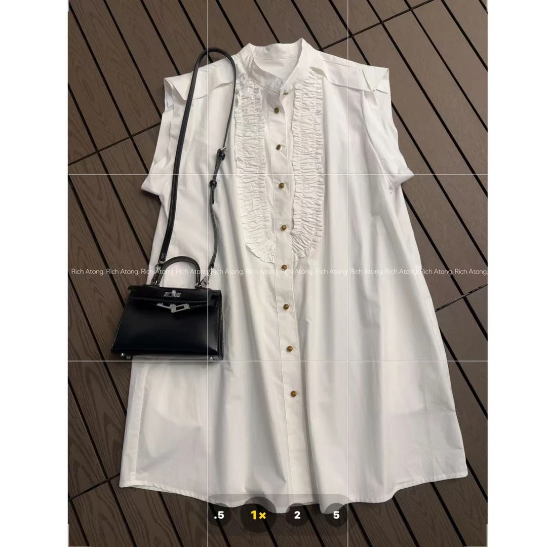atong/阿彤-【衬衫裙】-2025 极简大牌设计款衬衫飞袖连衣裙0418-01