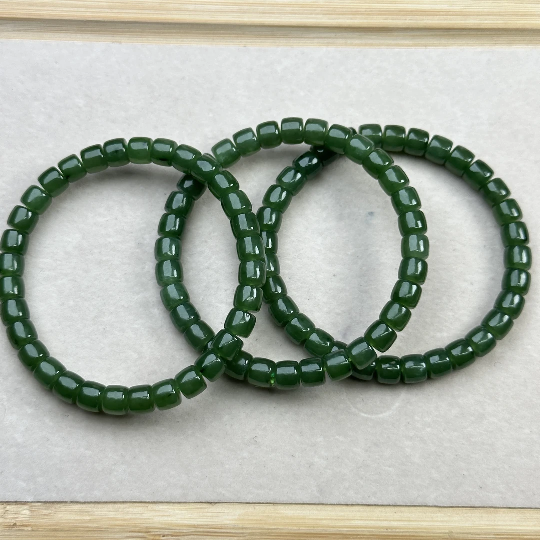 【G19】碧玉（有黑点）直切手串多样性发其一