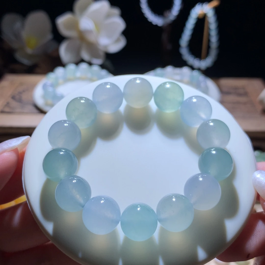 散珠翡翠莫兰迪满串