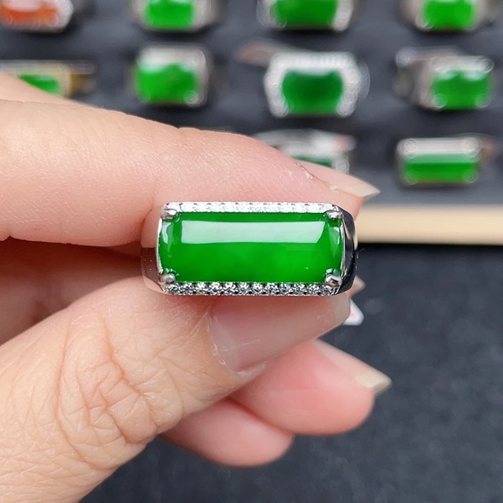 翡翠戒指银S925镶嵌编号2729包邮没运费险