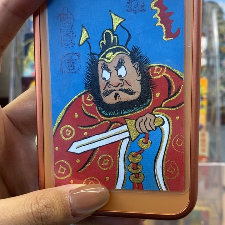 孤品朱砂奎爷蓝色经典款背贴