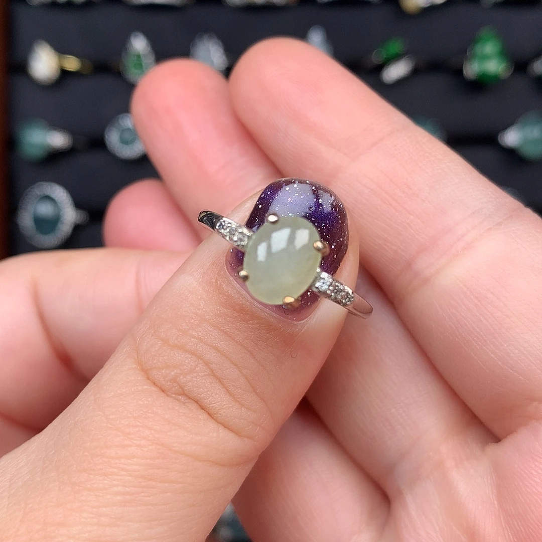 翡翠银S925镶嵌戒指