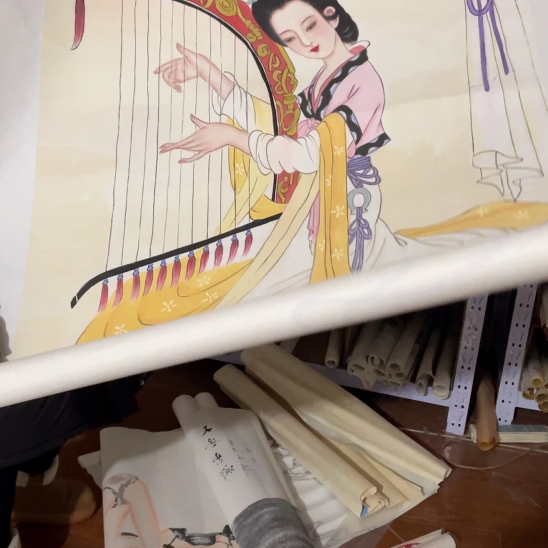 国画纯手绘人物山水