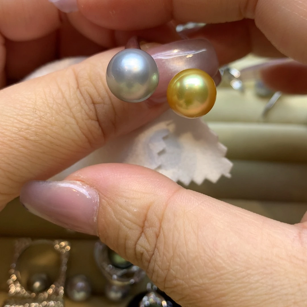 银S925镶嵌戒指海水珍珠