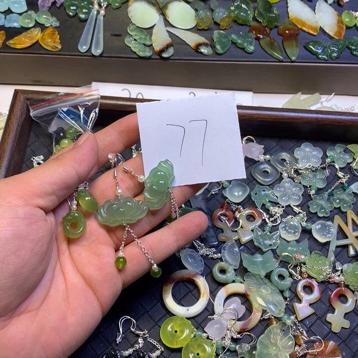 *****蛇纹石玉合金发夹
