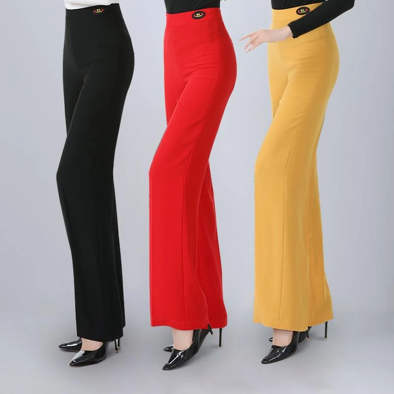 2025新款摩登舞舞蹈裤女夏季薄款拉丁舞直筒交谊舞跳舞裤子吉特巴