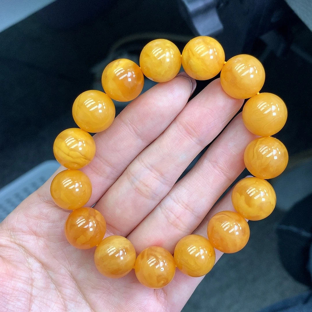 琥珀未镶嵌珠宝奇石14mm➕