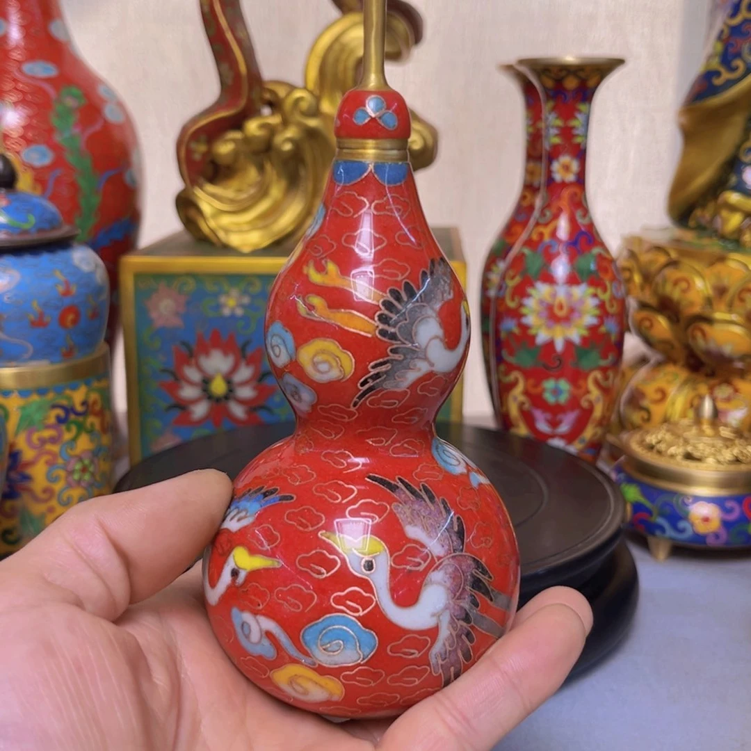 楷****?铜胎掐丝珐琅葫芦一个