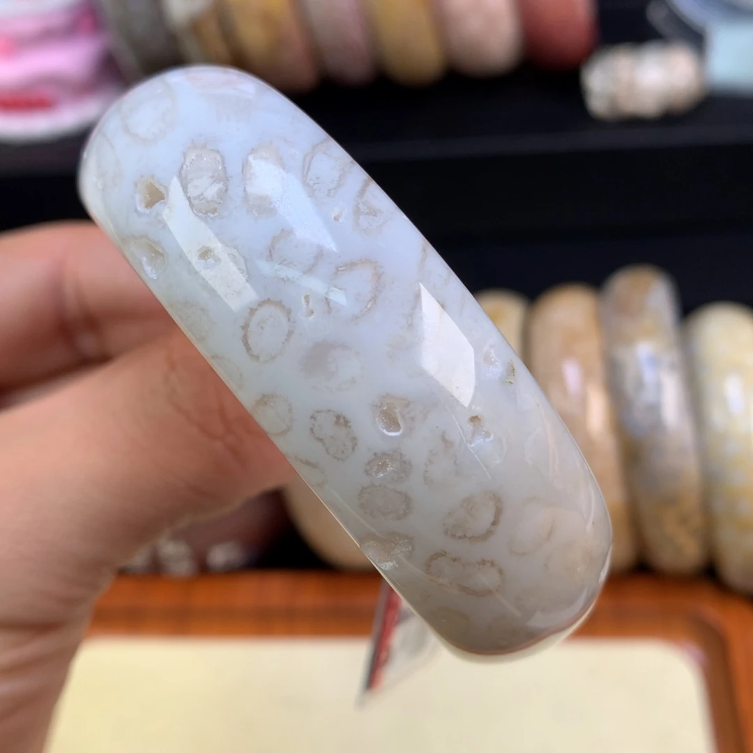 硅化珊瑚（珊瑚玉）未镶嵌颈饰34号奶酪共生55.8圈