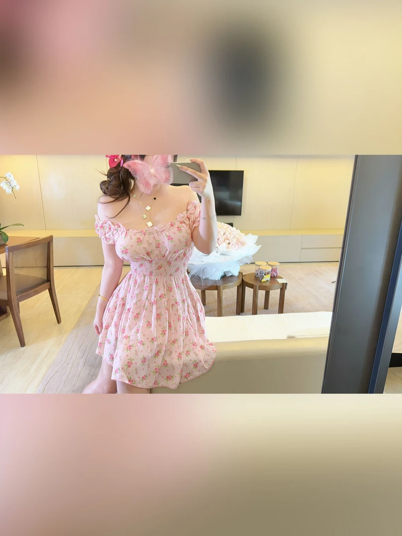 【现货】胖婷大码定制「人比花娇」夏季打揽收腰配安全裤度假风连衣裙