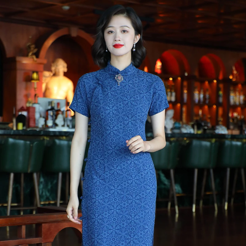 棉麻旗袍夏季2025年新款复古中国风日常改良中长款连衣裙24279