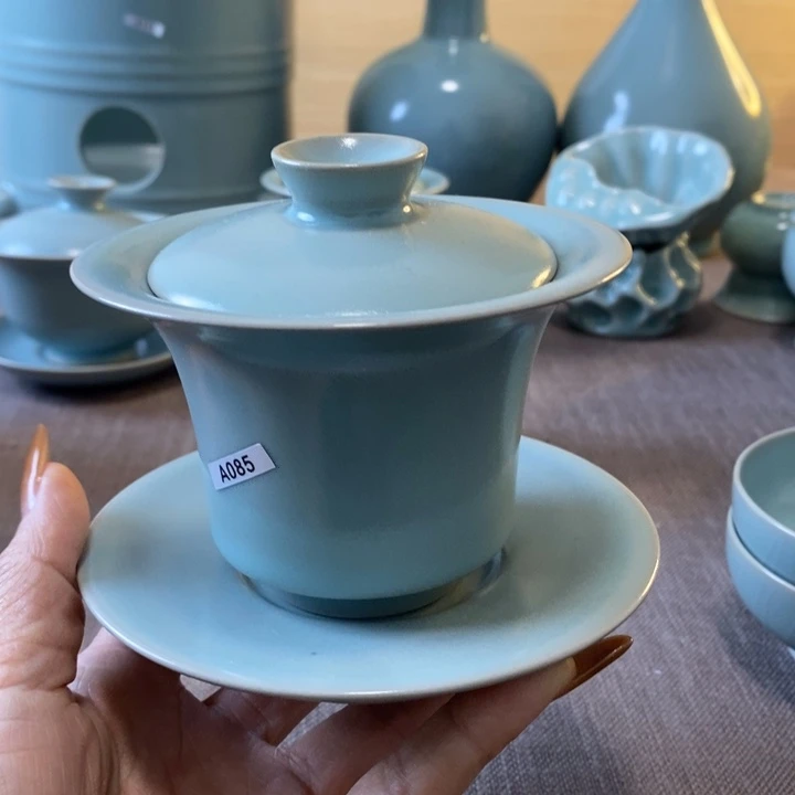 瓷片三才盖碗一一一一暇