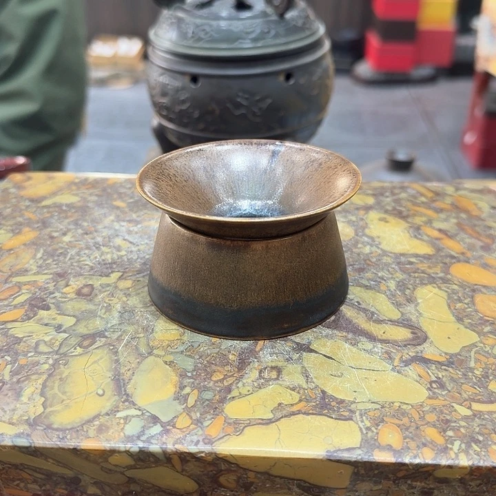 陶烧茶漏一个，瓷。。。