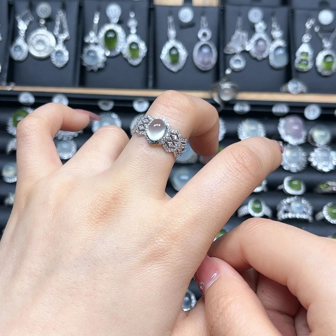 【闪购商品】岫玉银S925镶嵌戒指美**活