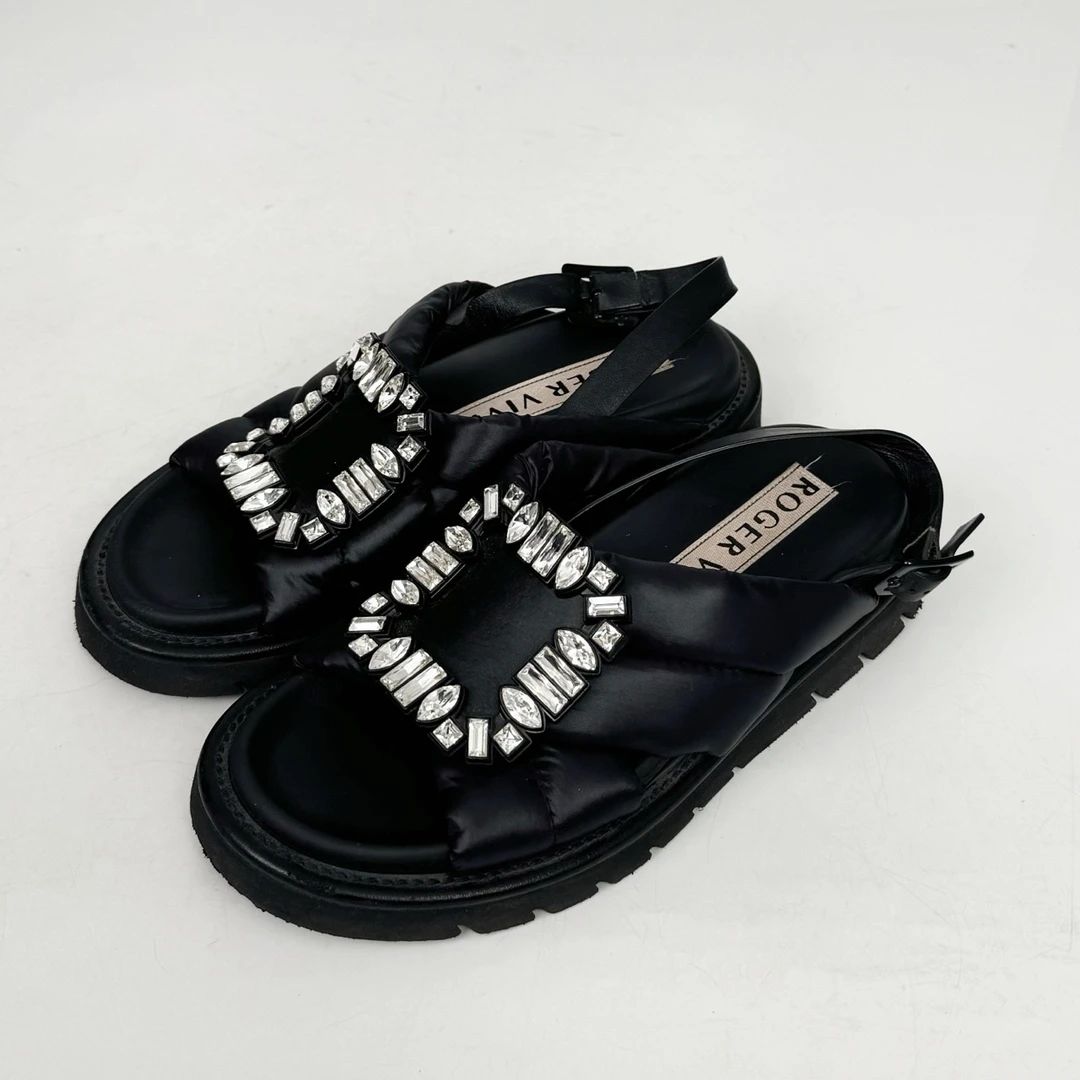 99新 Roger Vivier/罗杰·维威耶 36码/RV/rv 面包凉鞋/jm07079