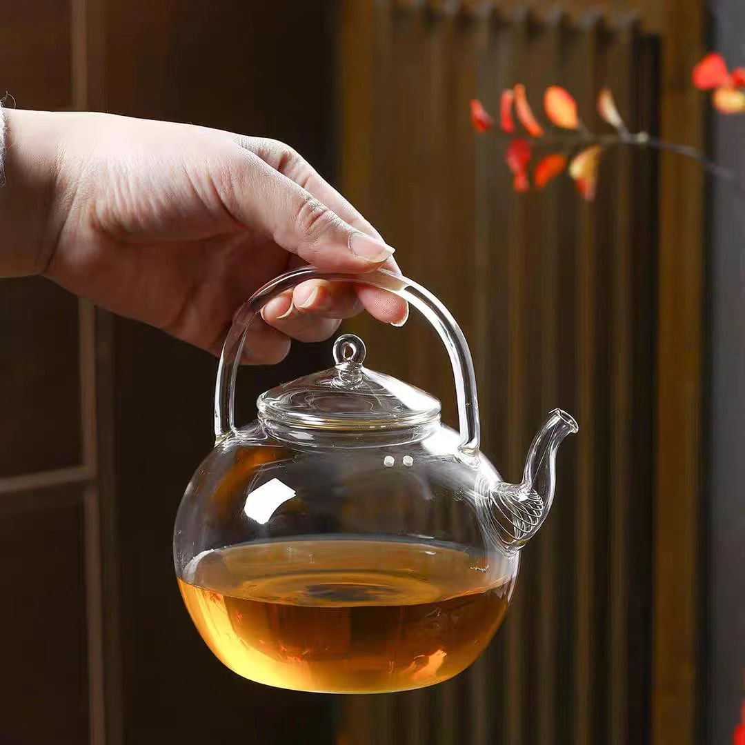 观一好物 | 庭月玻璃提梁壶800ml高硼硅玻璃煮茶壶大容量耐热