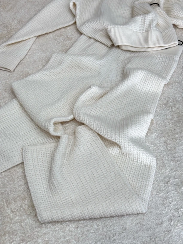 AL华夫格抽绳长裤