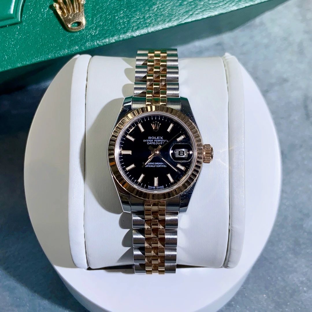 99新 Rolex/劳力士 日志系列/女表/原盘黑条刻/单表/179171/26mm