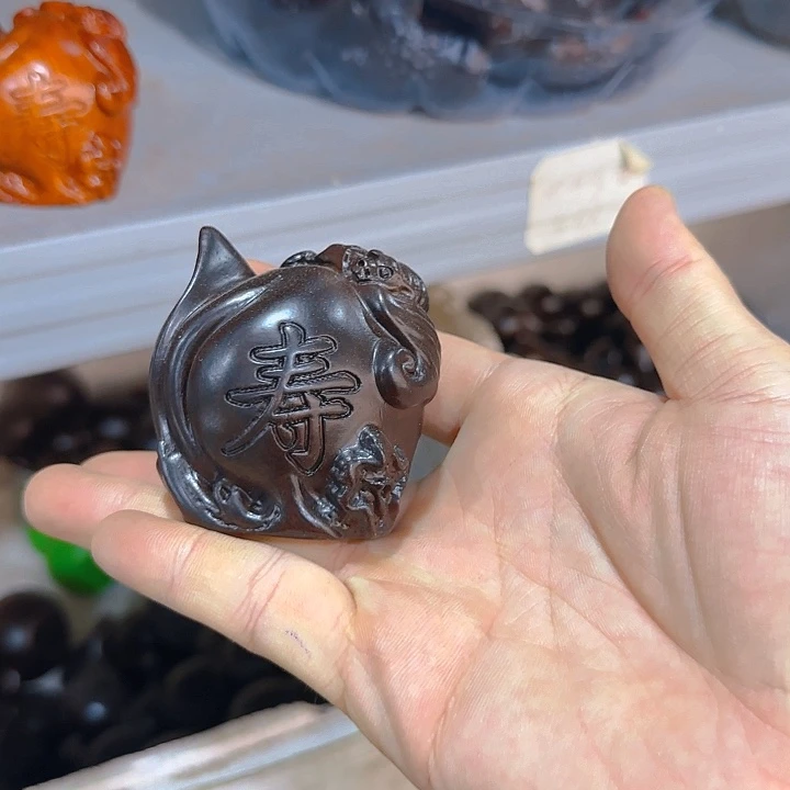 木黑檀木7福寿桃一颗