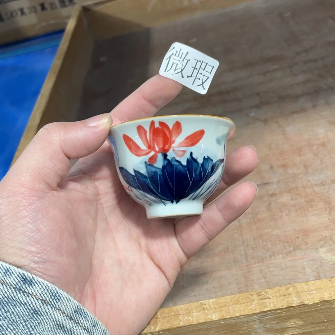 釉下手绘茶具微瑕