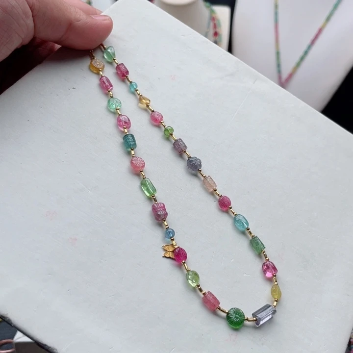 颈饰18K金镶嵌碧玺碧玺手链