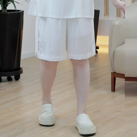 定制不支持7天无理由退货-34016铜氨短裤女弹力大码腰抽绳五分裤